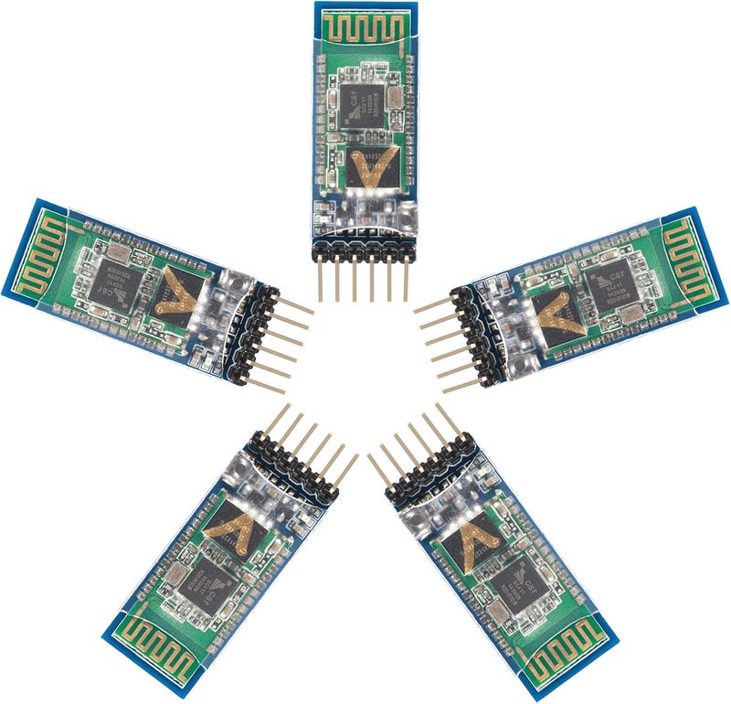 DORHEA 5PCS HC-05 Wireless Bluetooth Receiver RF Serial Transceiver Module Master Slave Integrated Bluetooth Module 6 Pin Wireless Serial Port Communication BT Module - Image 2